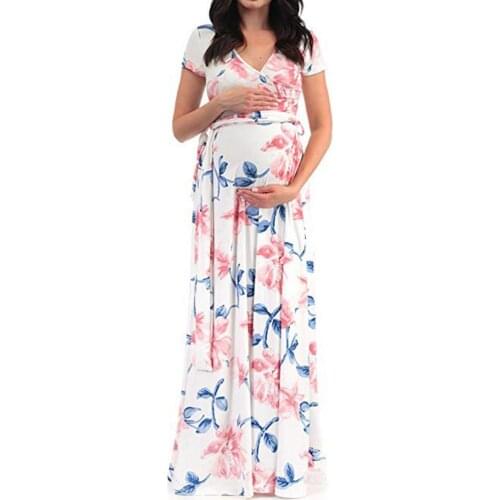Summer womens sister cool explosion large size dress v-neck short-sleeved belt printing female pregnant women dress