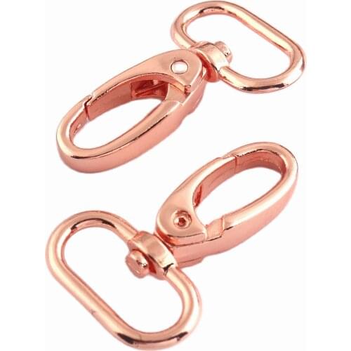 Swivel clasps Rose gold Oval Ring Swivel Snap Hooks Lobster Clasp Claw Push Gate Trigger Clasps For keychain or backpack