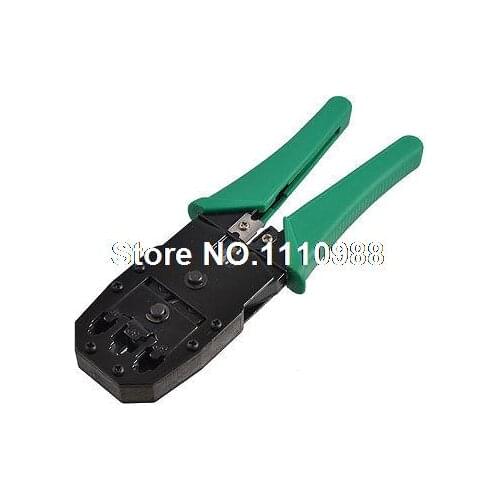 RJ45 RJ12 RJ11 8P8C 6P6C 4P4C Connector Network Crimper Pliers 7.5" Green
