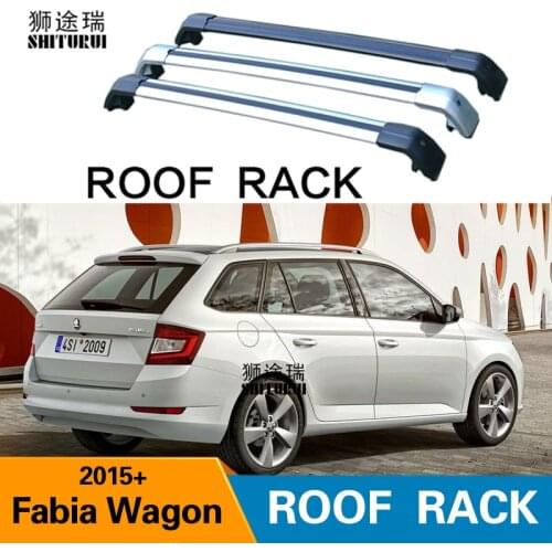 SHITURUI 2Pcs Roof Bars for SKODA Fabia Wagon Estate 2014-2019 Aluminum Alloy Side Bars Cross Rails Roof Rack Luggage Carrier