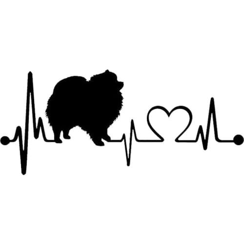 Pomeranian Heartbeat Dog Car Stickers Waterproof Reflective Vinyl Decal Car Styling Bumper Decoration,17cm*7cm