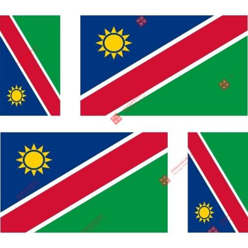 Set of Personality 4x Sticker Vinyl Car Bumper Decal Outdoor Car Moto World Flag Namibia Racing Helme Tlaptop Stickers