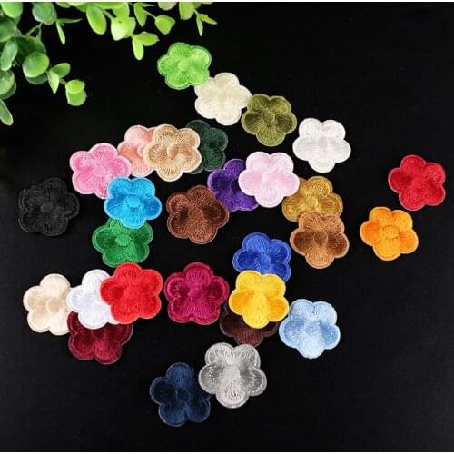 Plum Blossom Embroidery Patch Embroidered DIY Clothes Decorative Cloth Stickers Applique Bed Sheet Tablecloth Repairing Iron On