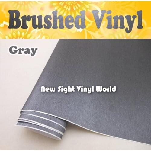 High Quality Brushed Metallic Grey Vinyl Wrap Brushed Gray Car Wrap Air Bubble Free Size:1.52*30M/Roll
