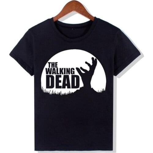 2017 trend Fashion The Walking Dead Letters Print Black T-shirt Women Tops Summer Clothing Cotton Short Sleeve T shirt