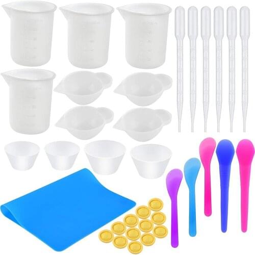 1 Set Mixed Resin Jewelry Tools For Jewelry Making White Color Measuring Cup Dropper Glue Cup For DIY Accessories