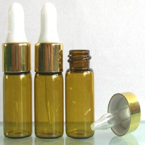 2/5/10pcs Amber Clear Glass Bottles Essential Oil Container w/ Glass Eye Dropper 5 ML