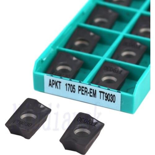 10Pcs APKT1705 PER-EM TT9030 APKT1705 PER-EM TT9080 Carbide Inserts Milling Cutter CNC Lathe Tools Milling Turning Tool APKT1705