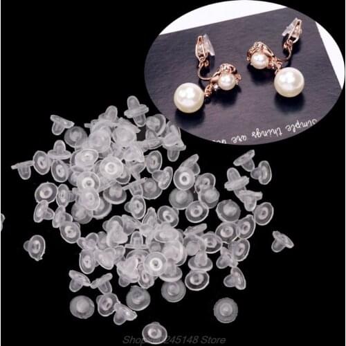 100Pcs Clear Anti-Pain Rubber Clip On Earring Super Soft Silicone Cushion Pads Jy14 20 Dropship