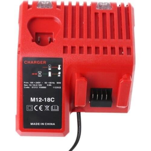 2018 M12-18C Li-ion Battery Charger For Milwaukee 10.8V 12V 14.4V 18V M12 M18 US/EU JUL31_40