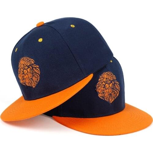 2019 High quality lion face embroidery snapback cap cool king hip hop hat for boys and girls