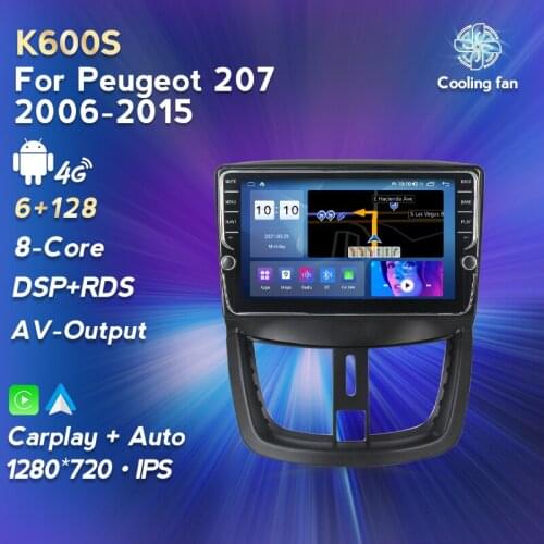Car Video Android 11 RDS DSP 6G+128G Car Multimedia Player Car Radio For Peugeot 207 207cc Multimedia Video