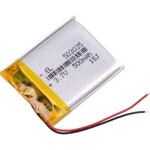 503035 3.7v 500mah 453035 Lithium Polymer Rechargeable Battery For Recorder Video CAR DVR Mp3 DVD Camera GPS Bluetooth Speaker