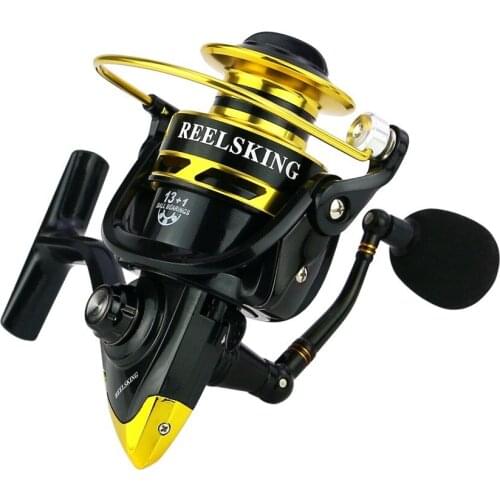 No-Gap Spinning Reel 13+1BB Fishing Wheel Metal Handle Wire Cup Saltwater Freshwater Fishing Carp Casting Reels Fishing Tools