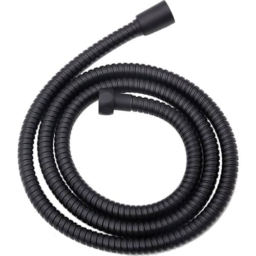 Black Shower Hose 150Cm Stainless Steel Shower Tube Flexible Gold Bathroom Hose Plumbing Glossy
