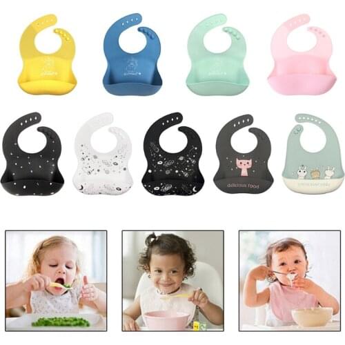 Baby Food Grade Silicone Waterproof Bibs Newborn Boys Girls Feeding Saliva Towel