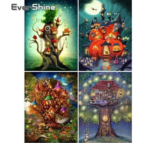 EverShine 5D DIY Diamond Painting Halloween Cross Stitch Diamond Embroidery Cartoon Mosaic Beaded Embroidery Decor For Home