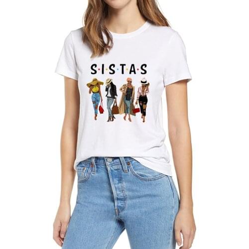 Unisex Sistas Black History Month Proud Black Woman Gift Shirt Dope Black Queens Womens 100% Cotton T-Shirt Gift Soft Tops Tee