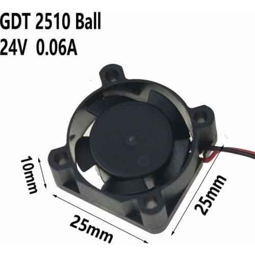 Gdstime 1 pcs 25mm fan 2510 25x25x10mm 12V 0.06A Double ball bearing micro cooling fan 25*25mm Small Cooler