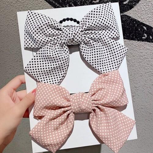 H:HYDE Women Girls Dot Big Bow Hairpins Headband Sweet Hair Ornament Clips Hair Tie Rubber Bands Fashion Hair Accessories