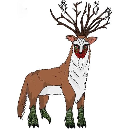 Personality Princess Mononoke Motorcycle Car Bumper Sticker Air Conditioner Decal Custom Printing Decoration Apply To Car Window