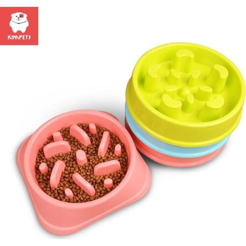 KIMPETS Dog Slow Feeder Anti Choke Dog Plastic Bowl Puppy Feeding Feed Food Bowl for Dogs Cats Healthy Food Dish Pet Product