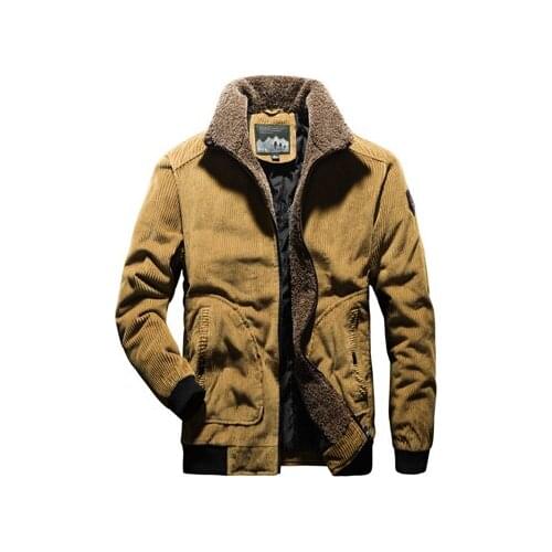 Winter Mens Jacket Fashion Men Fleece Cotton-padded Coats Parkas Casual Outwear Fur Collar Thermal Jackets Men Clothing