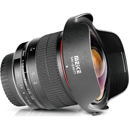 Meike 8mm f3.5 Ultra Wide Fisheye Len for Fuji X-T3 X-E3 X-T1 X-T2 X-T10 X-T20 X-A2 Cameras with APS-C/Full Frame+Free Gift
