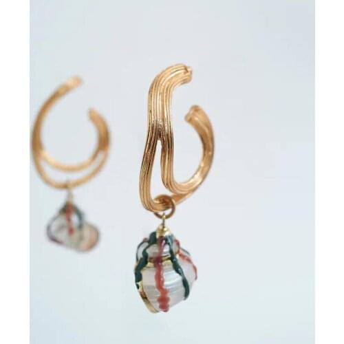 2020 Newest ZA Faux Shell Earrings Women Irregular Hook Long Drop Earrings Jewelry Female Indian Vintage ZA Brand Earring