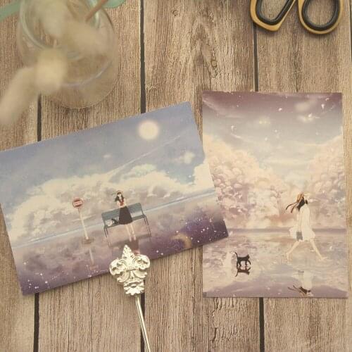 6pcs travel to sky style card multi-use Scrapbooking party invitation DIY Decoration gift card message card postcard