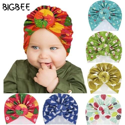 Fine Christmas Ball Baby Headbands kid Girsl Cotton Twisted Knotted Turban Elastic Headband Children Head Wrap Hair Accessories