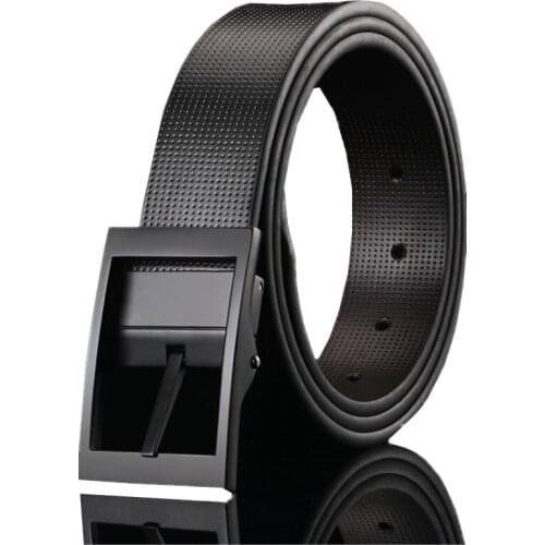 Black Business Mens Belts Fashion Casual Pin Buckle Belt Men Size 110cm and 120cm Suit Pants Special Belt