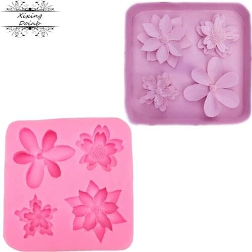 Flower shape silicone mold fudge mold cake decoration mold chocolate fudge tools