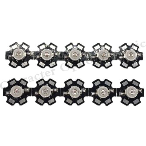 10pcs 1w 3w Deep Red 660nm ~ 665nm EPILEDS LED Light Bulb Part Diode For Plant Grow With 20mm Star