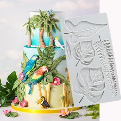 Tropical Leaves Molds Fondant Cake Decorating Tools Silicone Molds Sugarcrafts Chocolate Baking Tools for Cakes Gumpaste Form