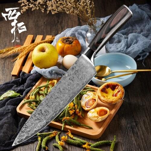 XITUO 8" Kitchen chef knife stainless steel cut fish fillet fruit vegetable peeling precision beautiful pattern sharp Utility