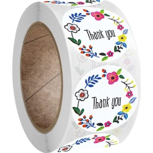 100-500pcs Thank You Stickers for Supporting My Business 1'' Circle Paper Handmade Seal Label Gift Packaging Stationery Sticker
