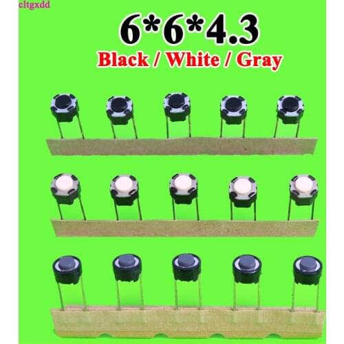 100pcs Japanese Mixer Internal Keys For ALPS 6*6*4.3 MM 2P DIP Push Button Switch 6x6x4.3 White Round Long Service Life