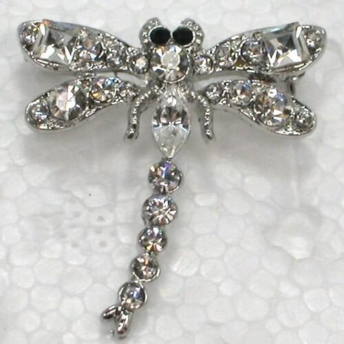 12pcs/lot Wholesale Fashion Brooch Rhinestone Dragonfly Pin brooches costume jewelry gift C101493