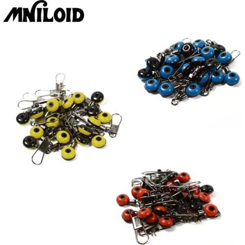 MNILOID 20Pcs Space Beans Fishing Floats Bobber Fishing Connector Float Connector Rolling Swivel Sea Saltwater Fishing Tools