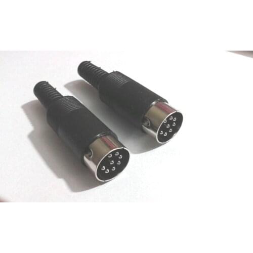 200 pcs DIN Plug Connector 8 Pin with Plastic Handle New