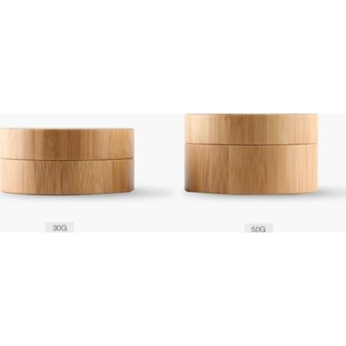 30ML/50ML 12pcs/lot Bamboo Wooden Cosmetic Jar, Empty Facial Cream Container, High-grade DIY Bamboo Hand Cream Refillable Box