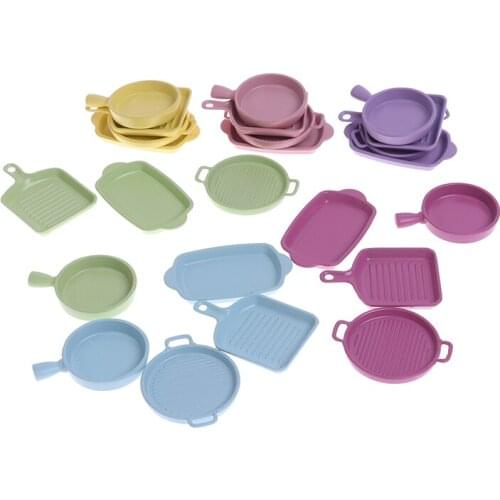 4pcs/lot 1/12 Dollhouse Miniature Steak Plate Dish Model Kitchen Cooking Toys For Dollhouse Decals 40*25mm