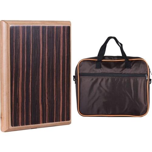 Ammoon Cajon Drum Compact Travel Box Drum Cajon Flat Hand Drum Cajon Drum with Adjustable Strings Carrying Bag Cajon Drum