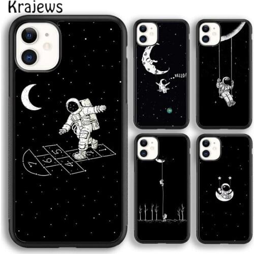 Krajews Astronaut Stars Constellation Phone Case Cover For iPhone 5s SE 2020 6s 7 8 plus X XS XR 11 12 mini pro max coque Shell