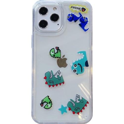 Dynamic Liquid Quicksand Dinosaur Case for iPhone 12 Pro Max Back Phone Cover for 12 11 Pro Max X XS XR 8 7 Plus SE 2020