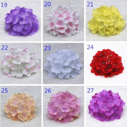 30PCS 19cm Silk Artificial Hydrangea Flower Heads DIY Wedding Garland Bridal Bouquet Birthday Party Christmas Decor Fake Flowers