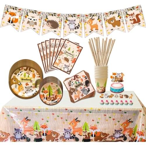 Animal Jungle Forest DIY Party Decor Woodland Birthday Kids Party Supplies Forest Theme Party Baby Shower Birthday Decoration
