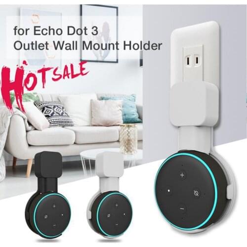 For Amazon Alexa Echo Dot 3rd Generation Outlet Wall Mount Hanger Holder Stand Space Saving Bracket Assistants Accessories