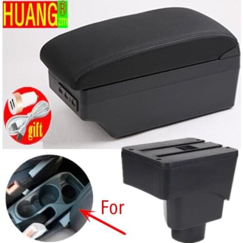 For FORD EcoSport Armrest Retrofit parts Interior Storage box 3USB LED Simple installation Car Armrest box